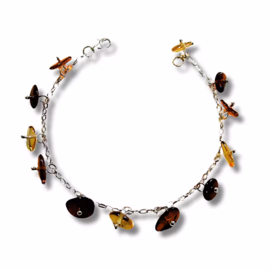 Bracelet ambre mer baltique - argent 925 | La maison de l’ambre