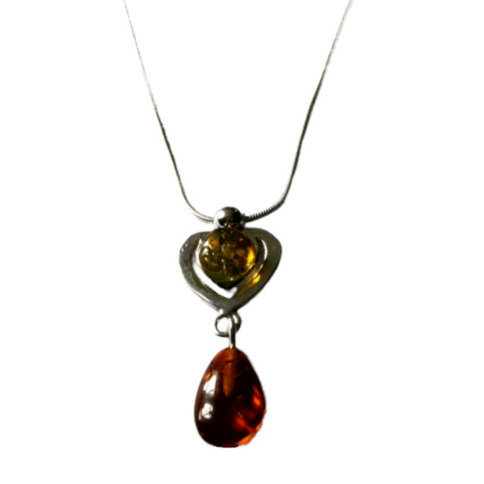 Collier ambre mer baltique - argent 925 | La maison de l’ambre