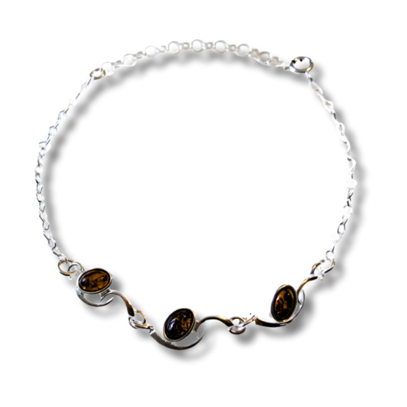 Pulsera de ámbar del Mar Báltico - Plata 925 | La Casa del Ámbar