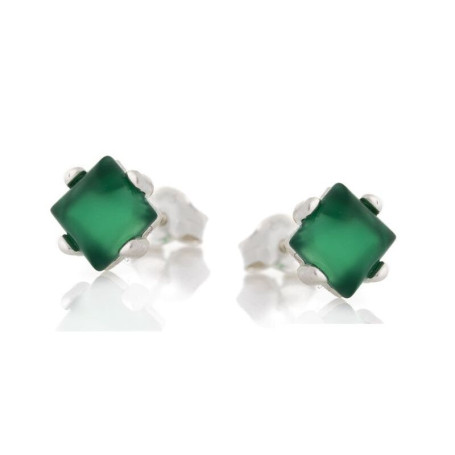 Orecchini in agata naturale, argento 925 rodiato