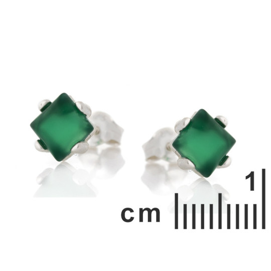 Boucles d'oreilles en agate naturelle, en argent 925 rhodié