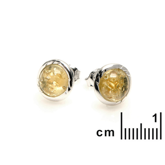 Boucles d'oreilles en ambre miel naturel de la mer Baltique, en argent 925