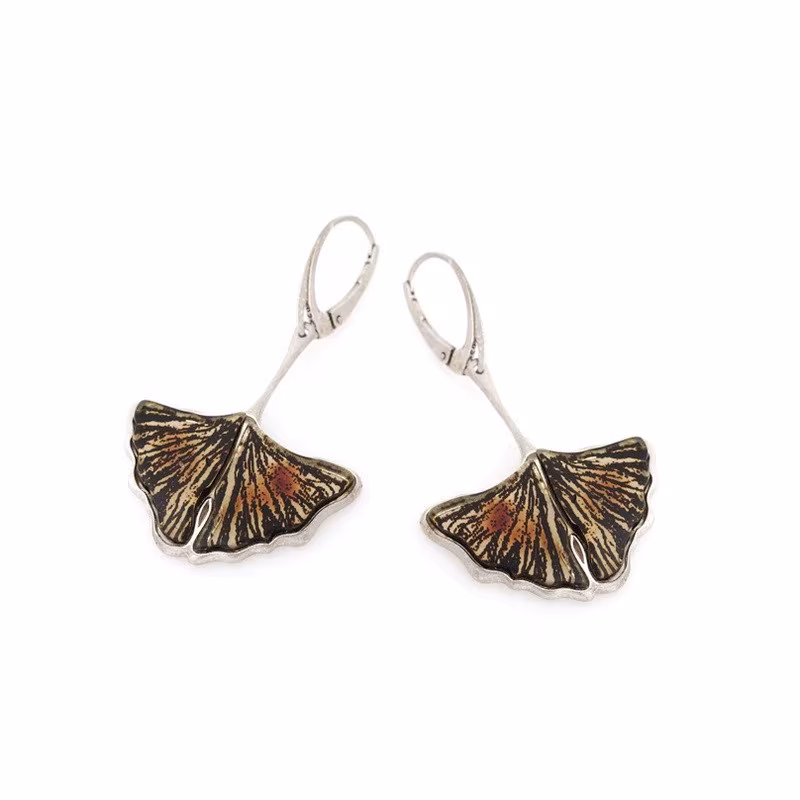 Boucles d'oreilles pendantes en ambre multicolore, en argent 925 rhodié