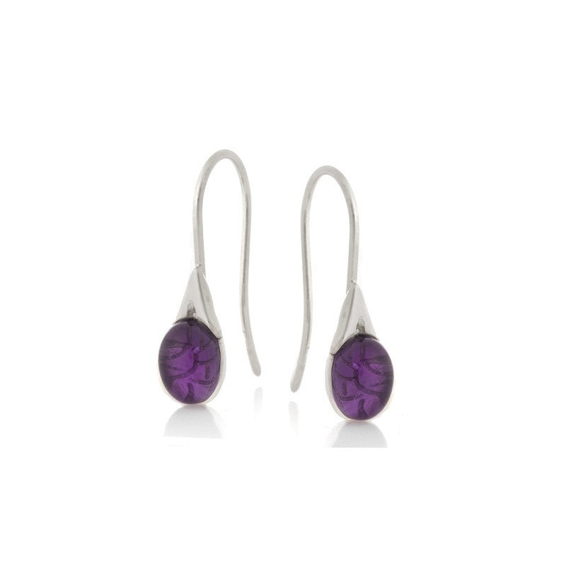 Amethyst Ohrringe, rhodiniertes 925 Silber