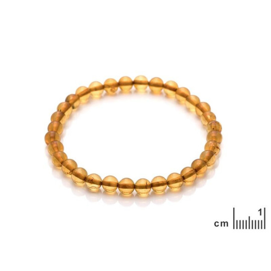 Natürliches Ostsee-Bernsteinarmband, Kugel, Länge 17-18 cm