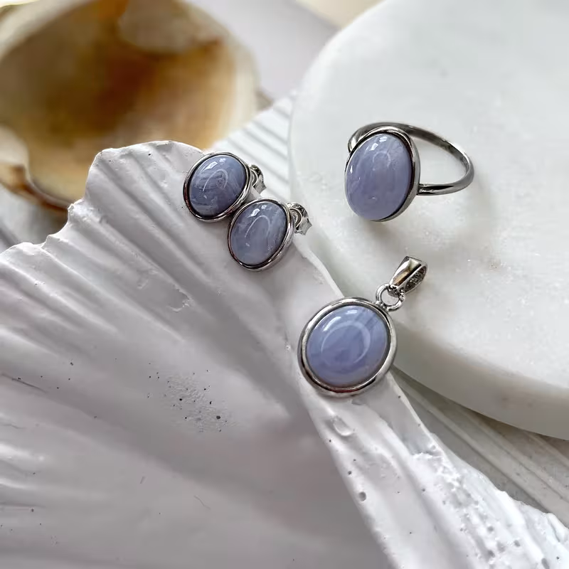 Bijoux en agate blue lace