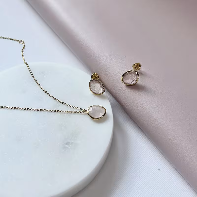 Bijoux en quartz rose